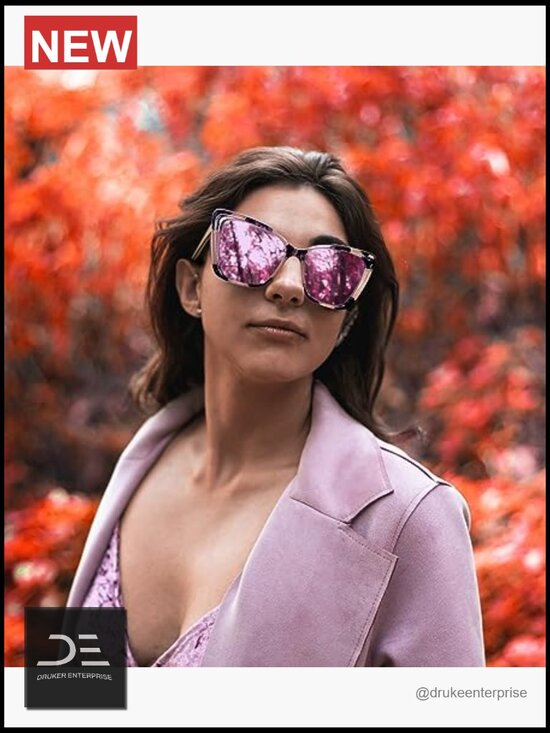 Polarized Cat Eye Sunglasses, Retro Oversized Square Sun Glasses main image 4